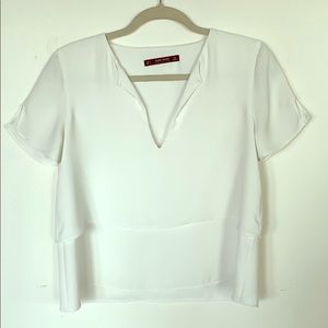 White Zara Tiered Top Size S